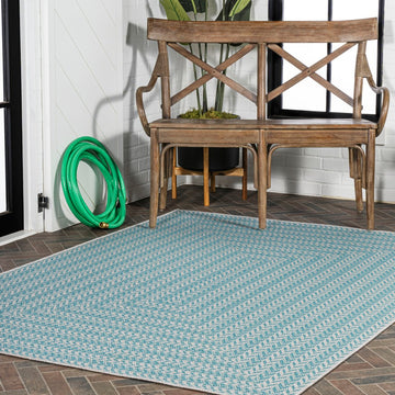 Chevron Modern Concentric Squares Indoor/outdoor Area Rug